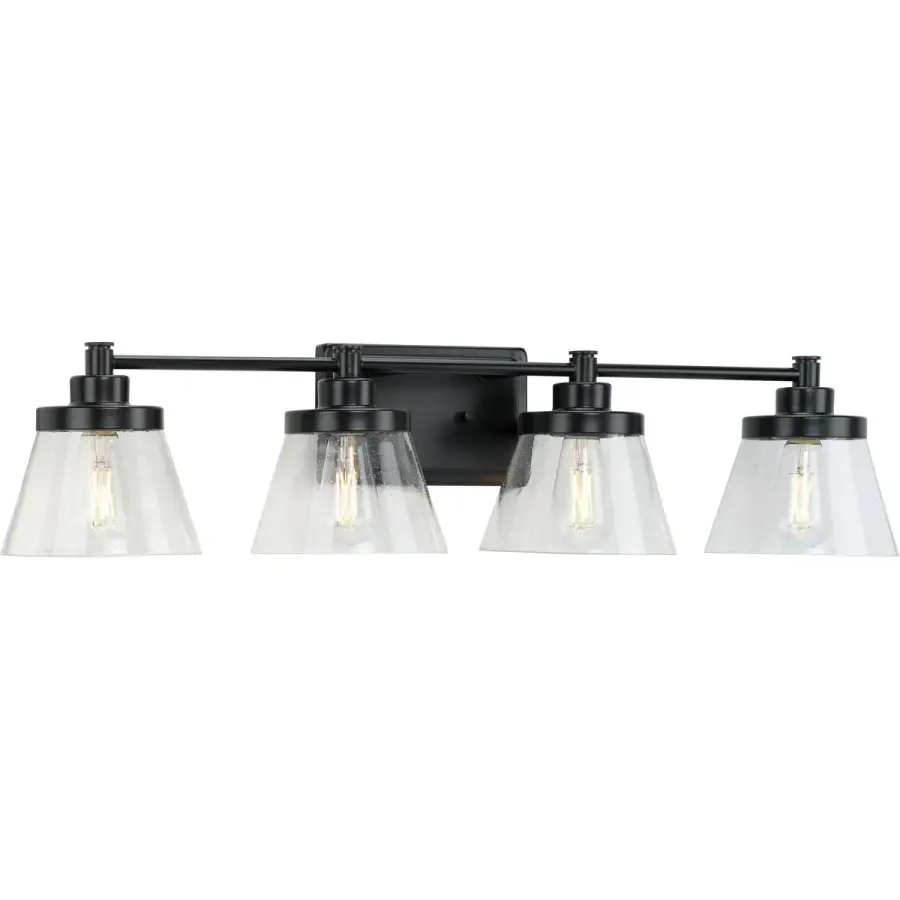 Hinton Four-Light Clear Seeded Glass Bath Vanity Light - Image 1