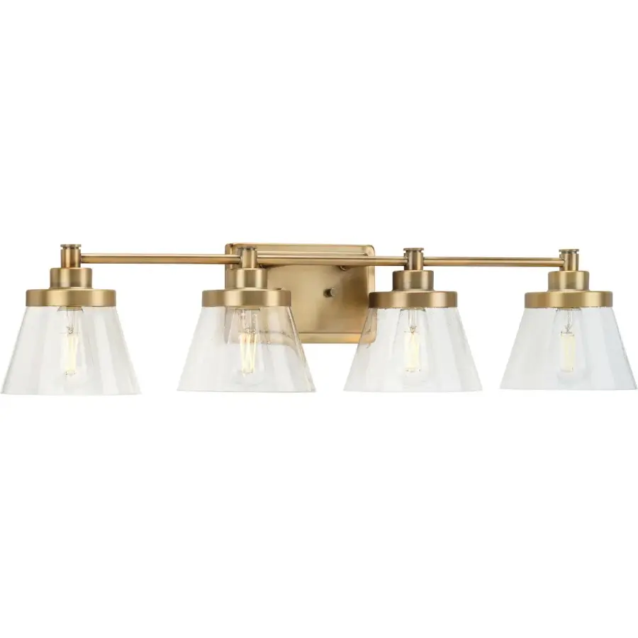 Hinton Four-Light Clear Seeded Glass Bath Vanity Light - Image 2