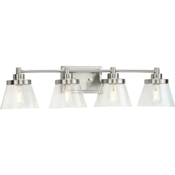 Hinton Four-Light Clear Seeded Glass Bath Vanity Light - Image 3