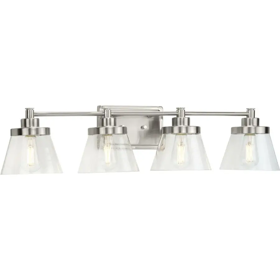 Hinton Four-Light Clear Seeded Glass Bath Vanity Light - Image 3