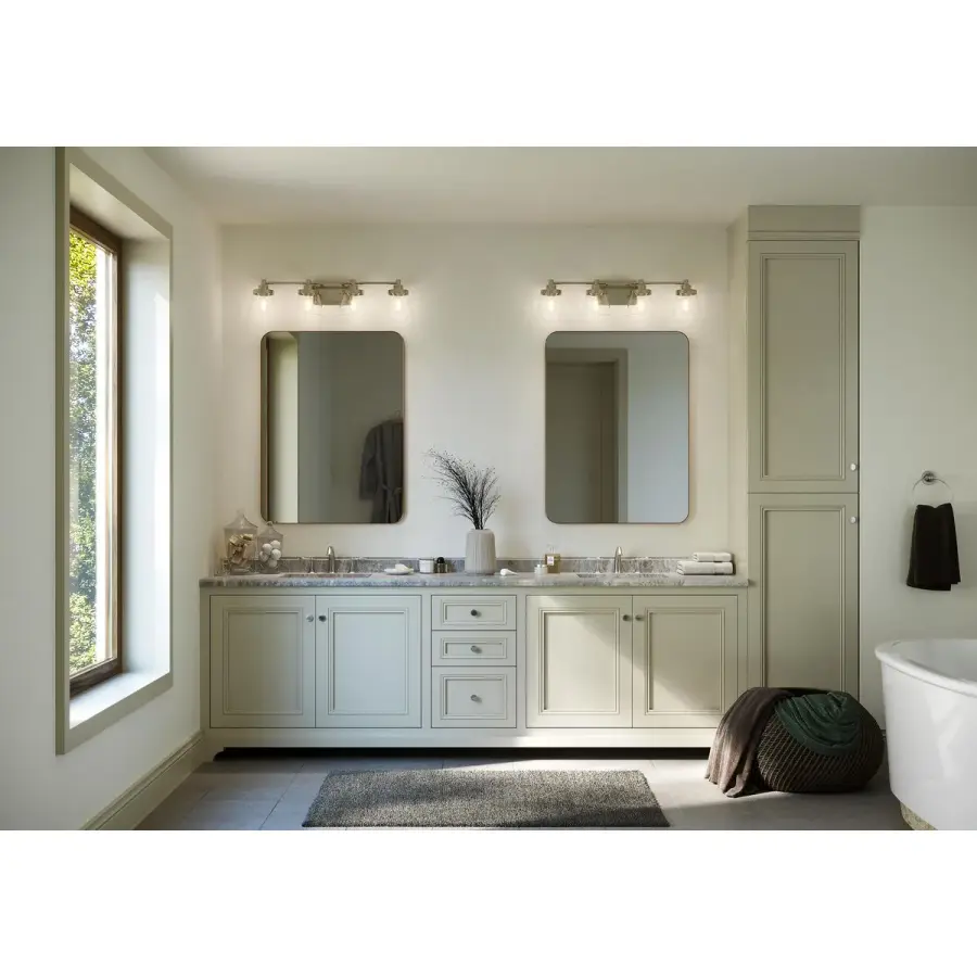 Hinton Four-Light Clear Seeded Glass Bath Vanity Light - Image 6