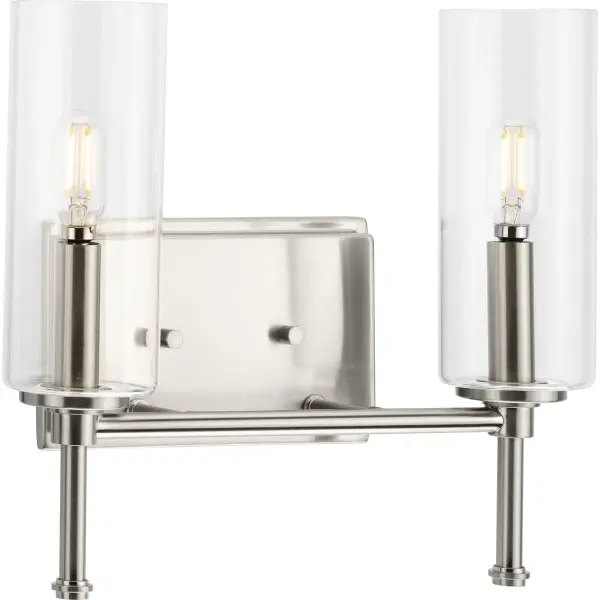Elara Two-Light Clear Glass Bath Vanity Light - Image 1