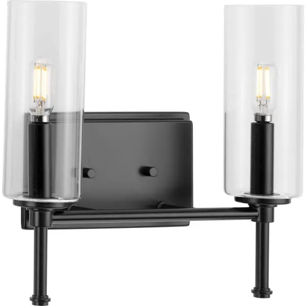 Elara Two-Light Clear Glass Bath Vanity Light - Image 2