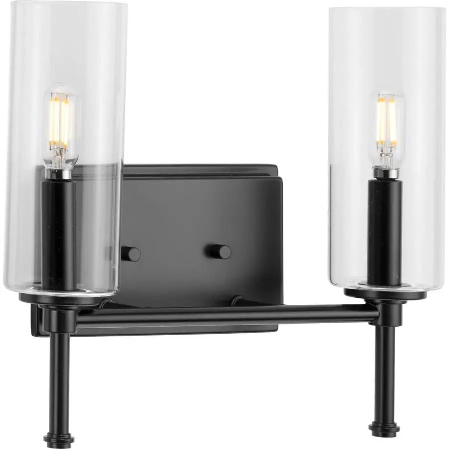 Elara Two-Light Clear Glass Bath Vanity Light - Image 2
