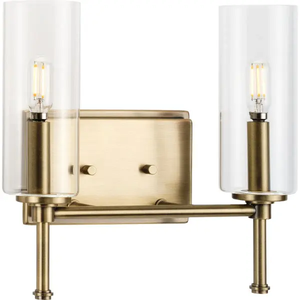 Elara Two-Light Clear Glass Bath Vanity Light - Image 3