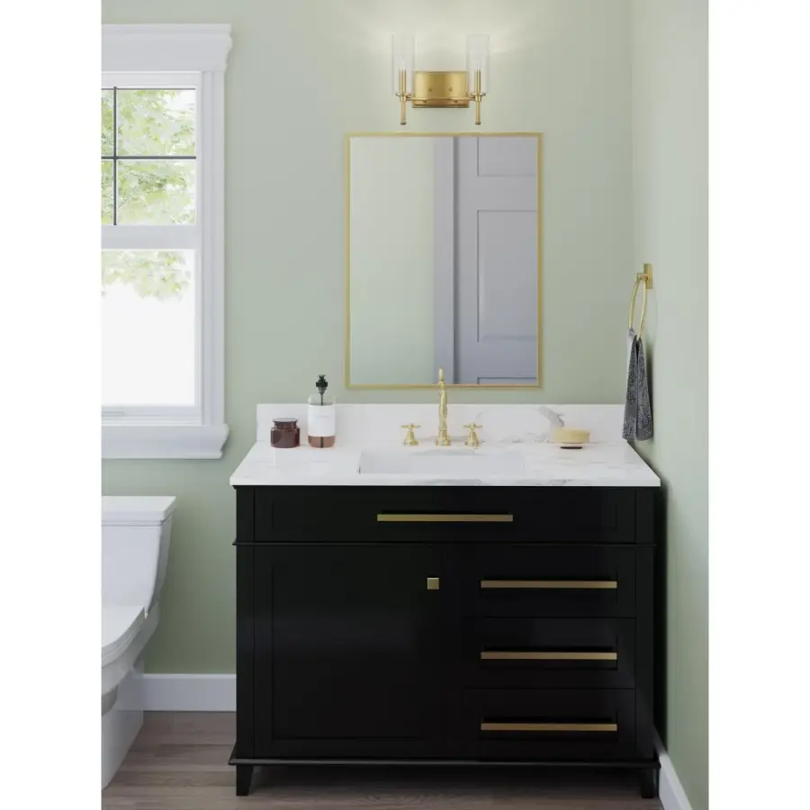 Elara Two-Light Clear Glass Bath Vanity Light - Image 6