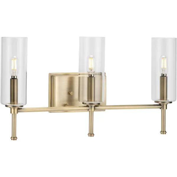 Elara Three-Light Clear Glass Bath Vanity Light - Image 1