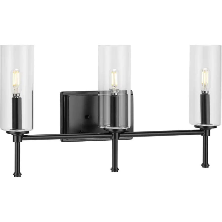 Elara Three-Light Clear Glass Bath Vanity Light - Image 2