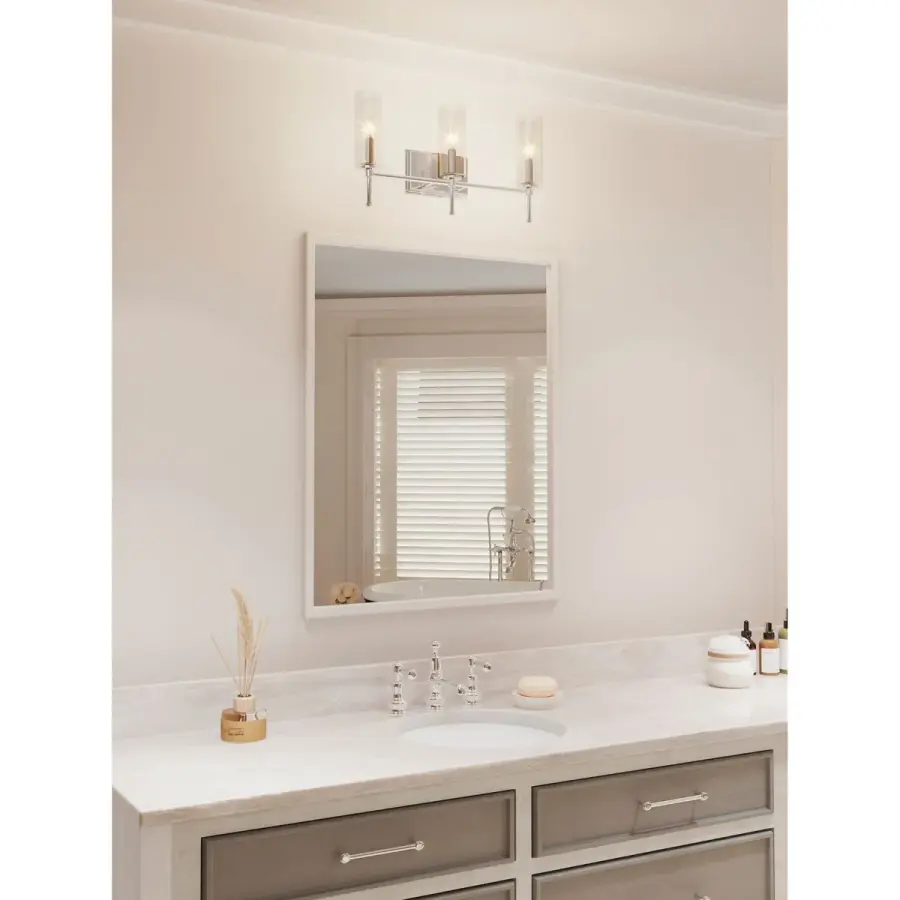 Elara Three-Light Clear Glass Bath Vanity Light - Image 6