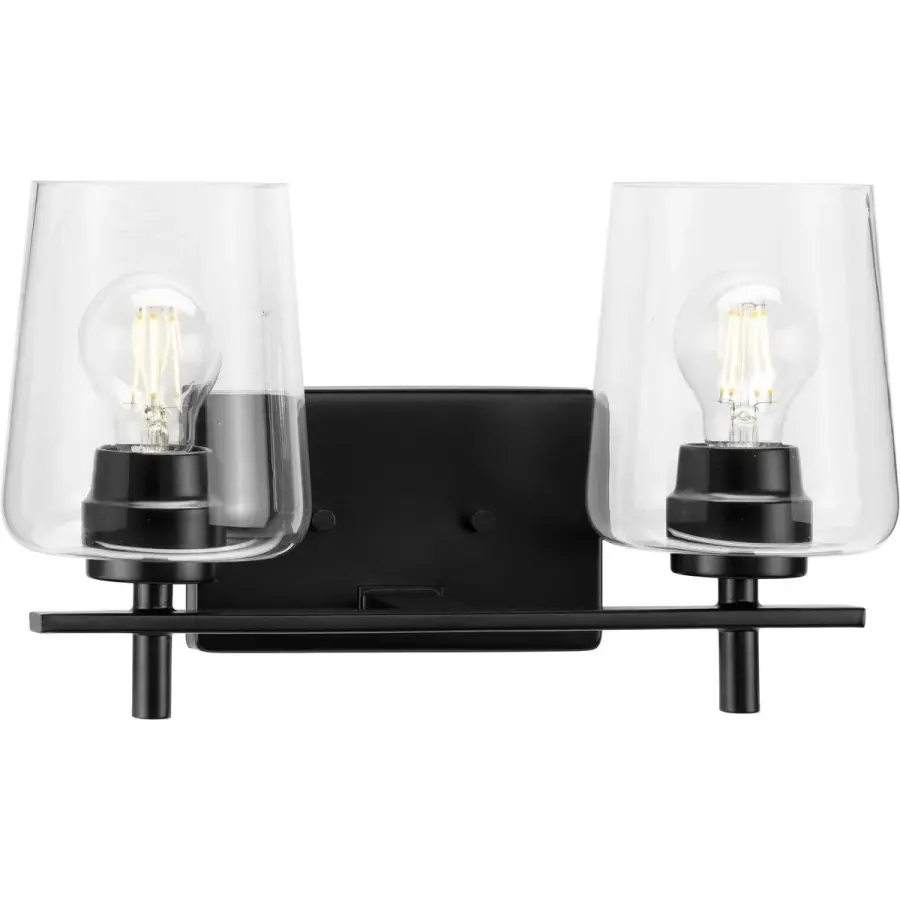 Calais Two-Light Clear Glass Bath Vanity Light - Image 1
