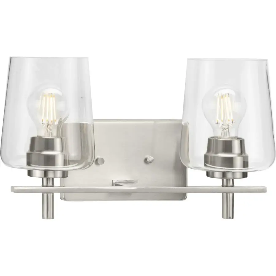 Calais Two-Light Clear Glass Bath Vanity Light - Image 2