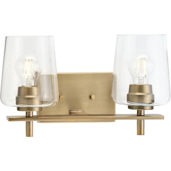 Calais Two-Light Clear Glass Bath Vanity Light - Image 3