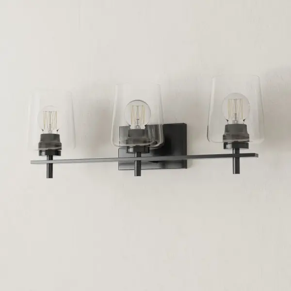 Calais Three-Light Clear Glass Bath Vanity Light - Image 1