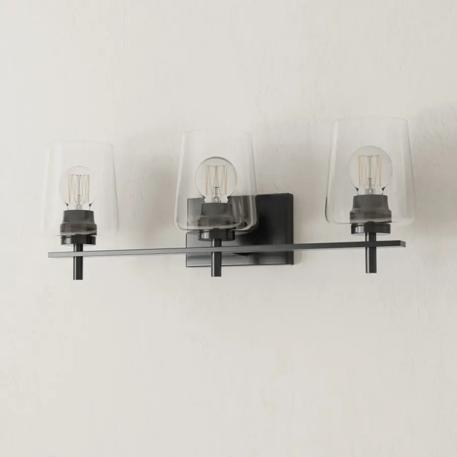 Calais Three-Light Clear Glass Bath Vanity Light - Image 1