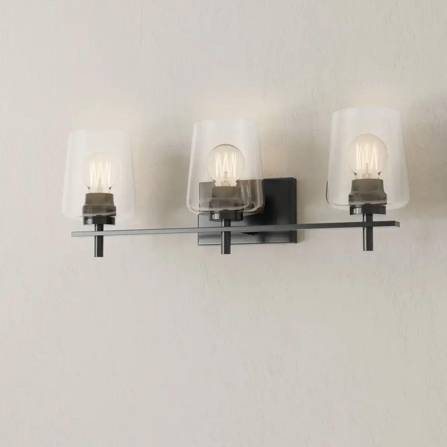 Calais Three-Light Clear Glass Bath Vanity Light - Image 2