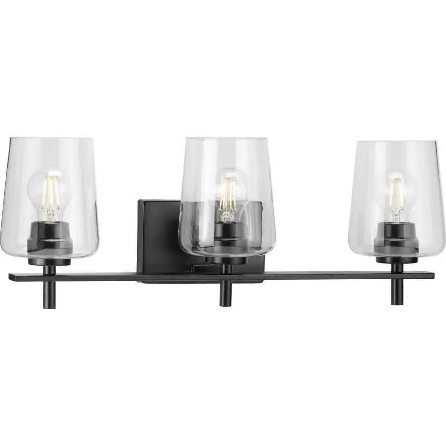 Calais Three-Light Clear Glass Bath Vanity Light - Image 3