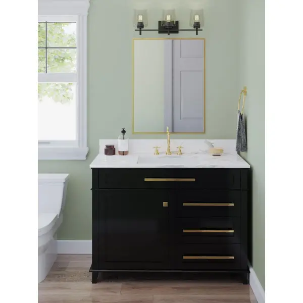 Calais Three-Light Clear Glass Bath Vanity Light - Image 6