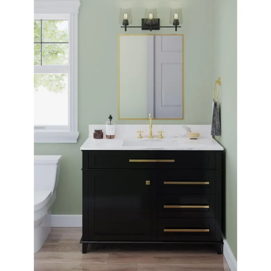 Calais Three-Light Clear Glass Bath Vanity Light - Image 6