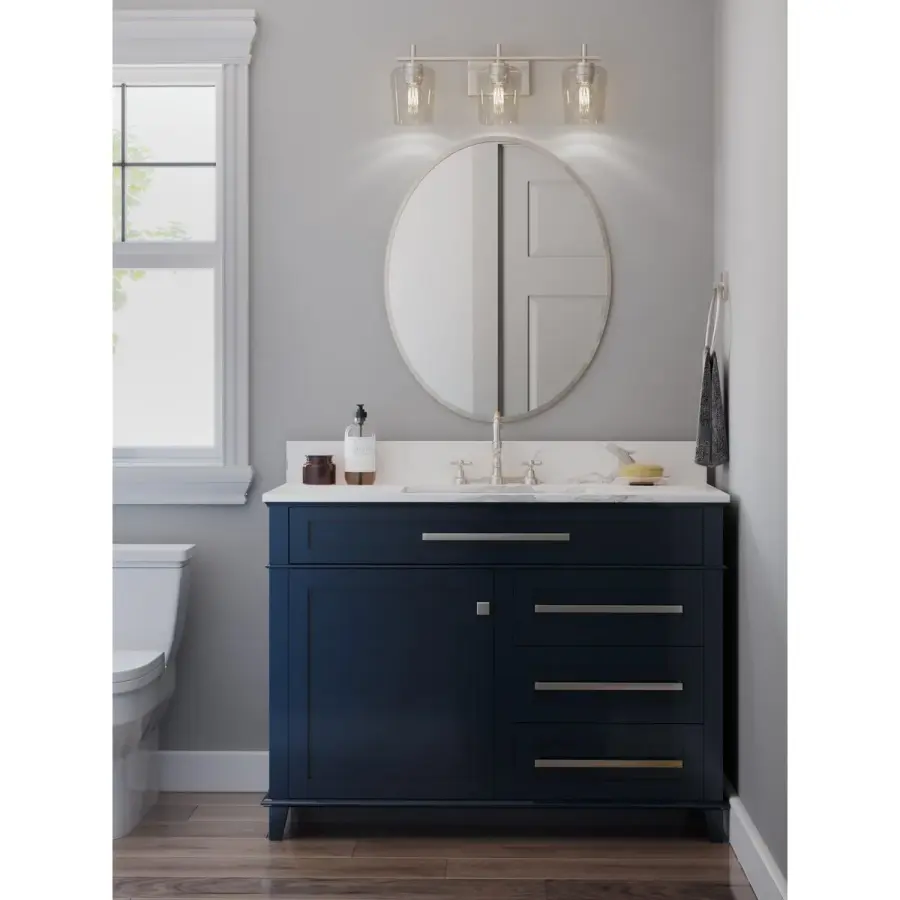 Calais Three-Light Clear Glass Bath Vanity Light - Image 7
