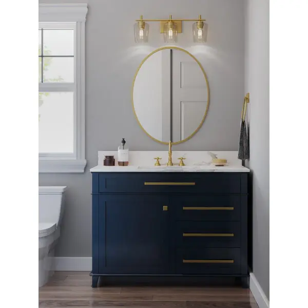 Calais Three-Light Clear Glass Bath Vanity Light - Image 8