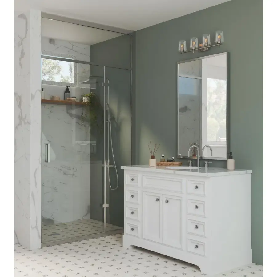 Calais Four-Light Clear Glass Bath Vanity Light - Image 4