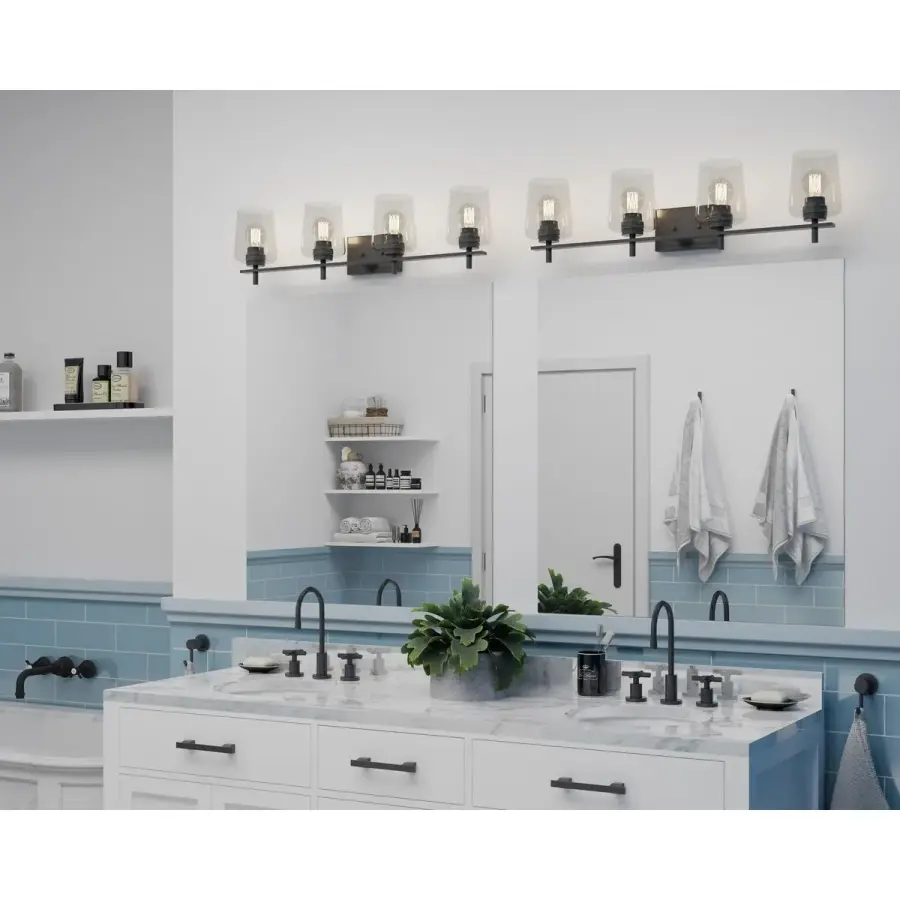 Calais Four-Light Clear Glass Bath Vanity Light - Image 5