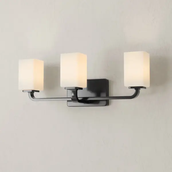 Cowan Three-Light Etched Opal Glass Bath Vanity Light - Image 2
