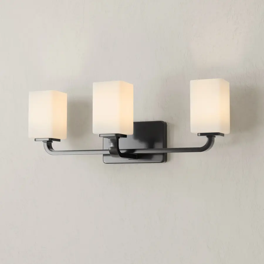 Cowan Three-Light Etched Opal Glass Bath Vanity Light - Image 2