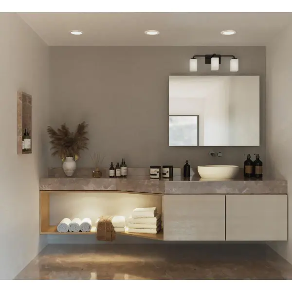 Cowan Three-Light Etched Opal Glass Bath Vanity Light - Image 7
