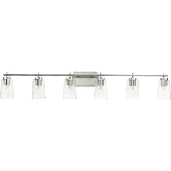 Adley Six-Light Clear Glass Bath Vanity Light - Image 3
