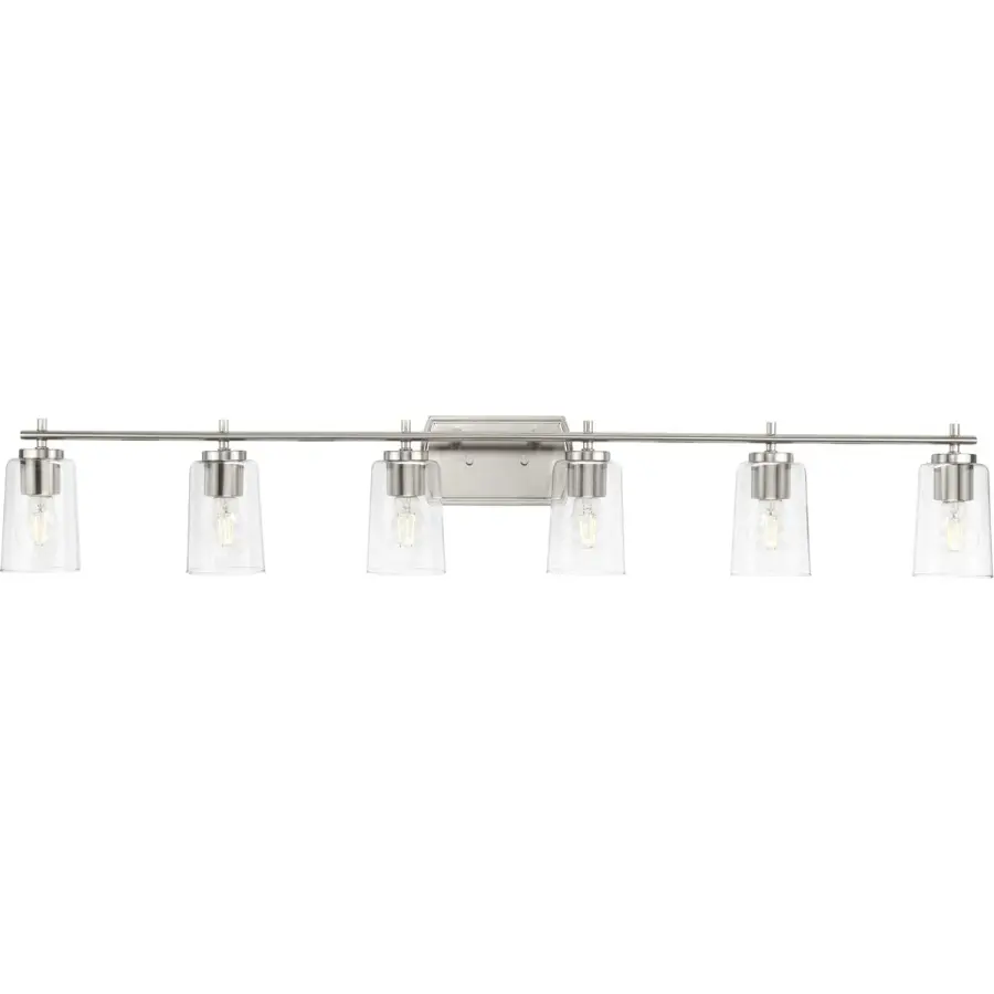Adley Six-Light Clear Glass Bath Vanity Light - Image 3
