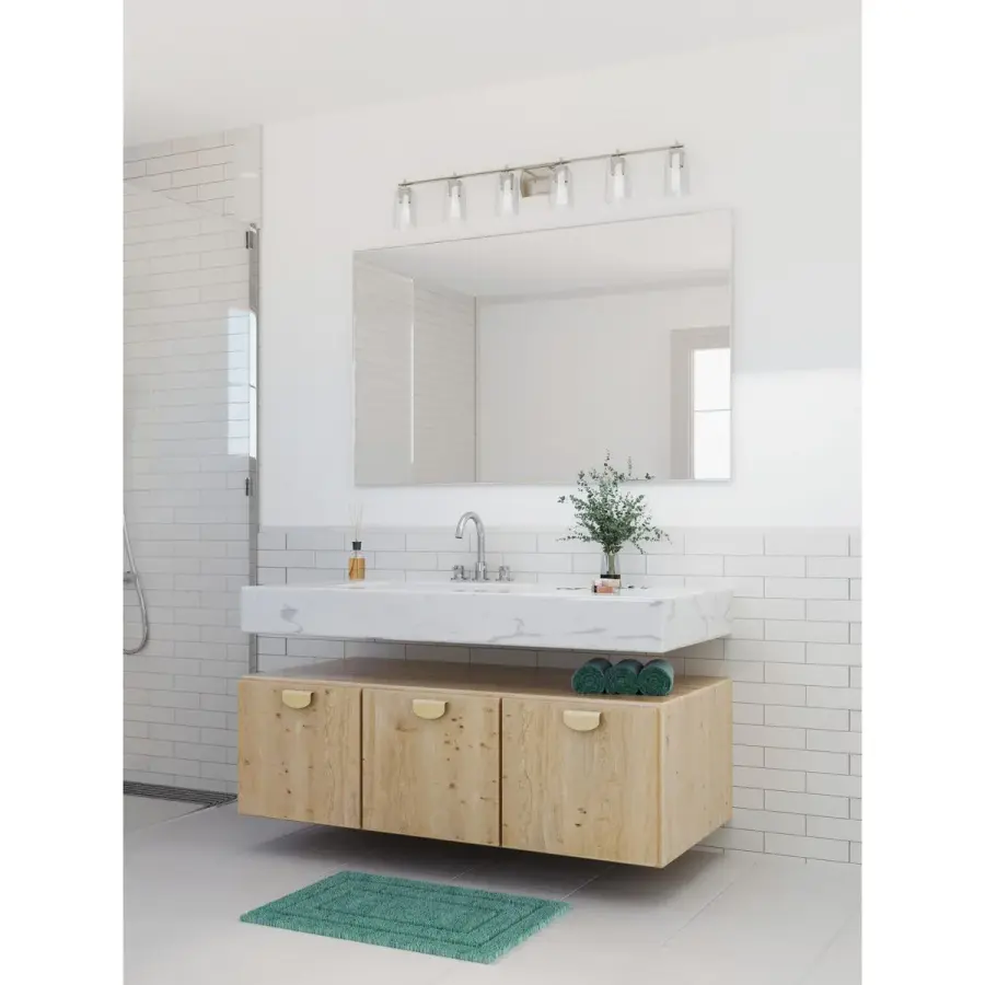 Adley Six-Light Clear Glass Bath Vanity Light - Image 6