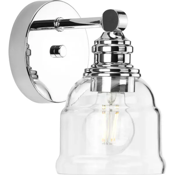 Ambrose One-Light Clear Glass Bath Vanity Light - Image 2