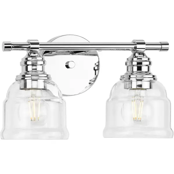 Ambrose Two-Light Clear Glass Bath Vanity Light - Image 1