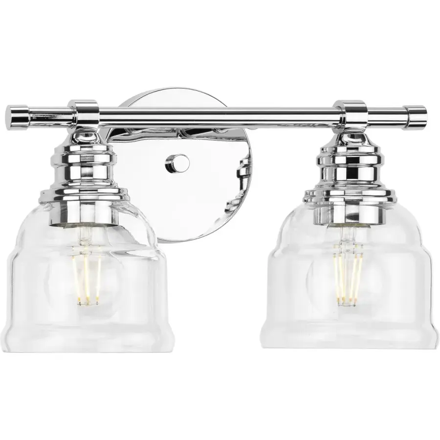Ambrose Two-Light Clear Glass Bath Vanity Light - Image 1