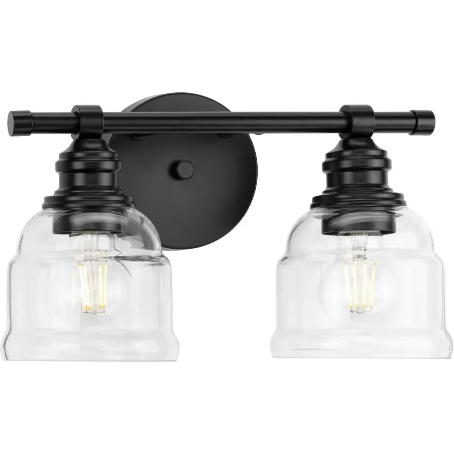 Ambrose Two-Light Clear Glass Bath Vanity Light - Image 2