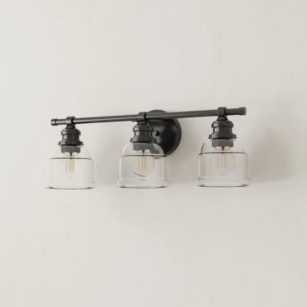 Ambrose Three-Light Clear Glass Bath Vanity Light - Image 1