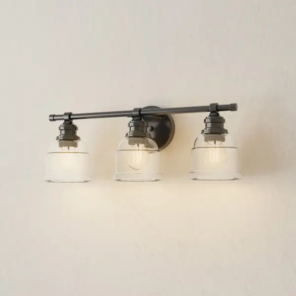 Ambrose Three-Light Clear Glass Bath Vanity Light - Image 2