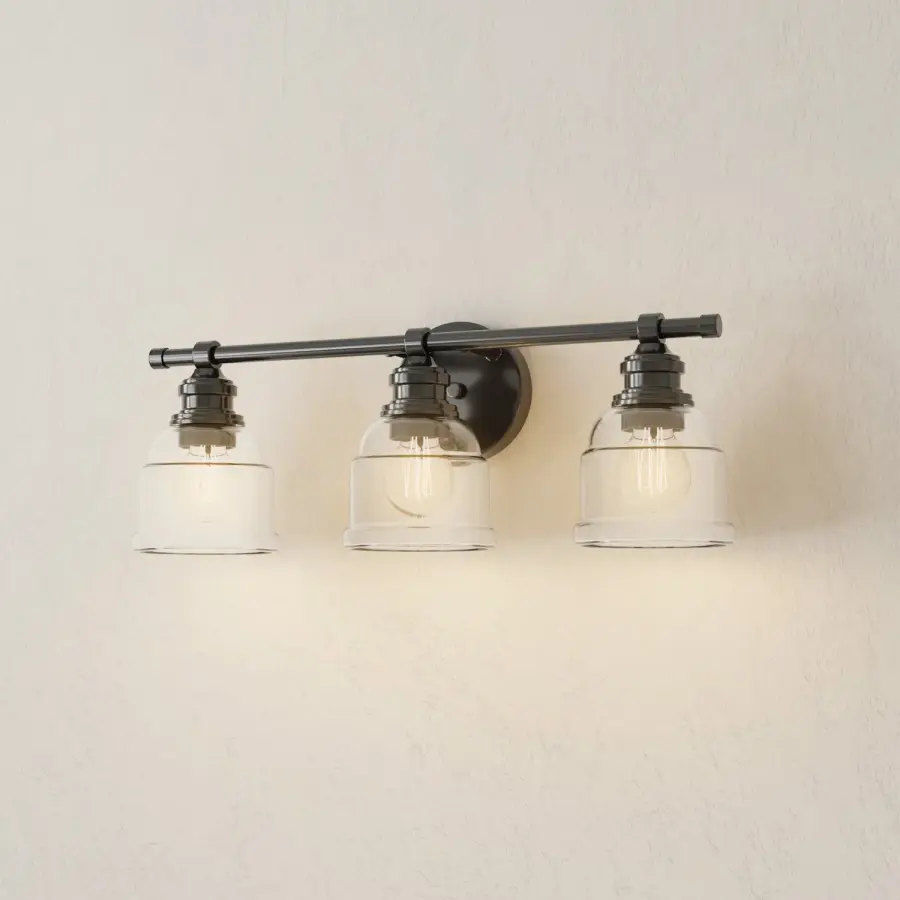 Ambrose Three-Light Clear Glass Bath Vanity Light - Image 2