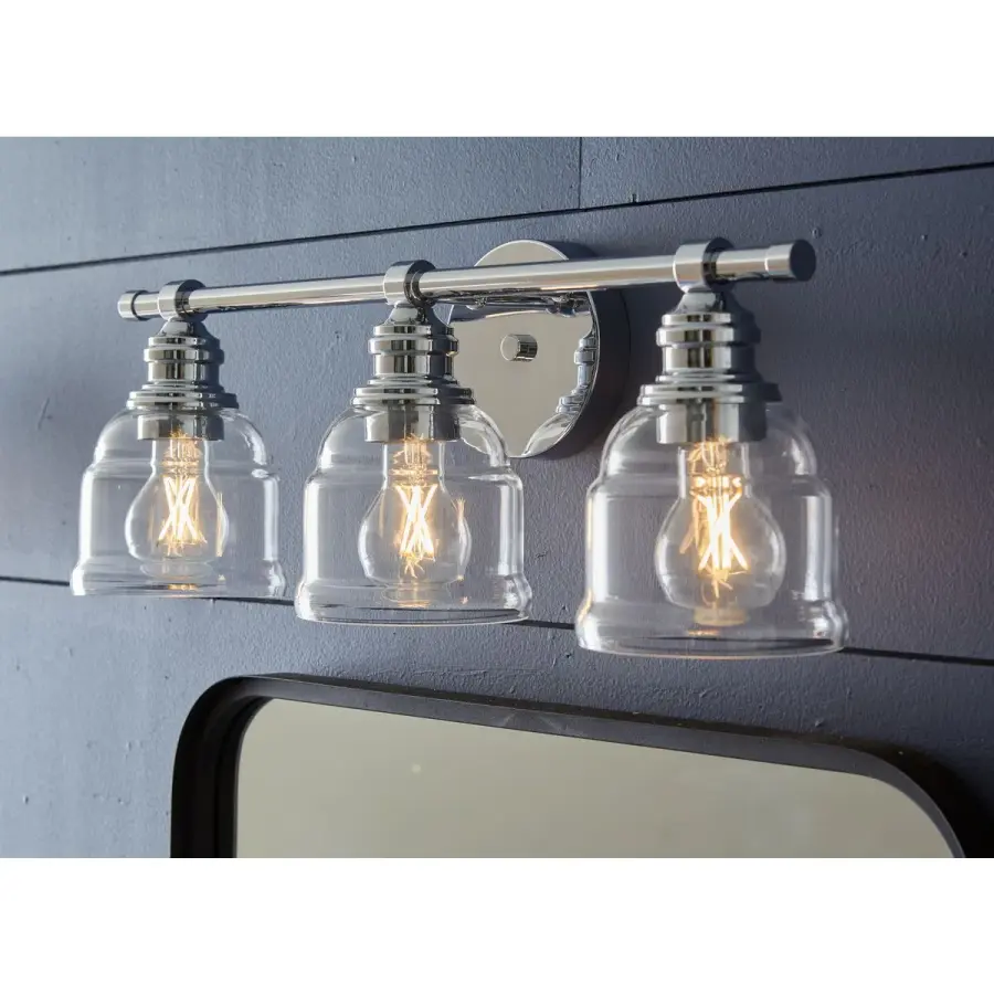 Ambrose Three-Light Clear Glass Bath Vanity Light - Image 5