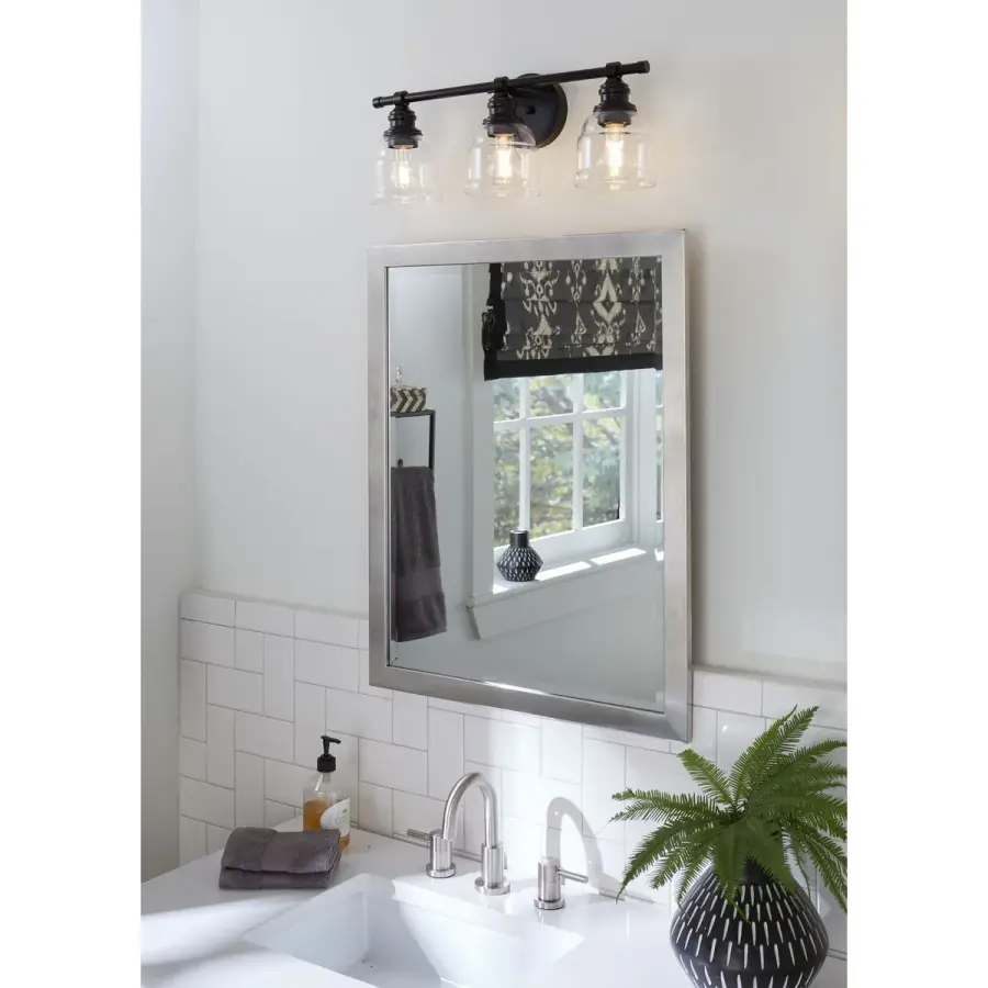 Ambrose Three-Light Clear Glass Bath Vanity Light - Image 6