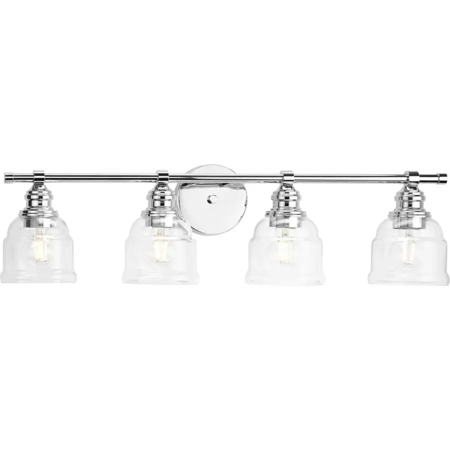 Ambrose Four-Light Clear Glass Bath Vanity Light - Image 1