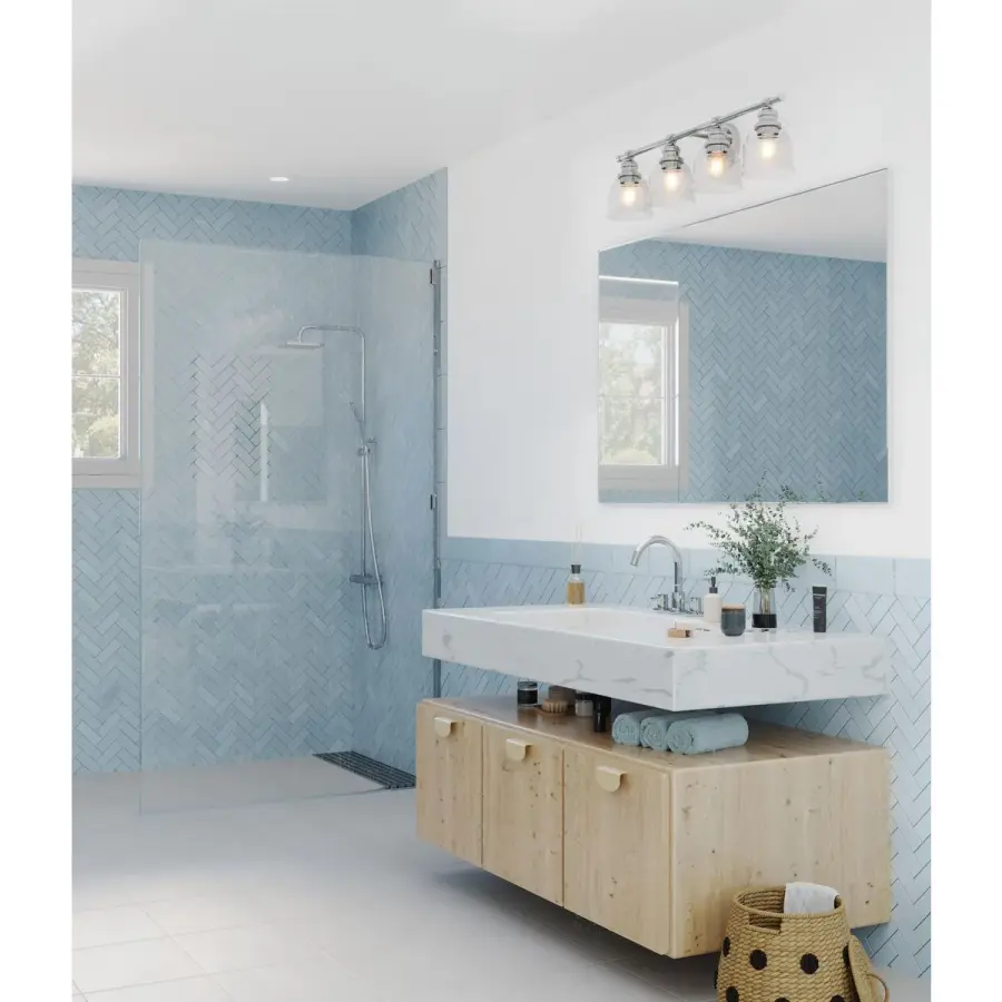 Ambrose Four-Light Clear Glass Bath Vanity Light - Image 3