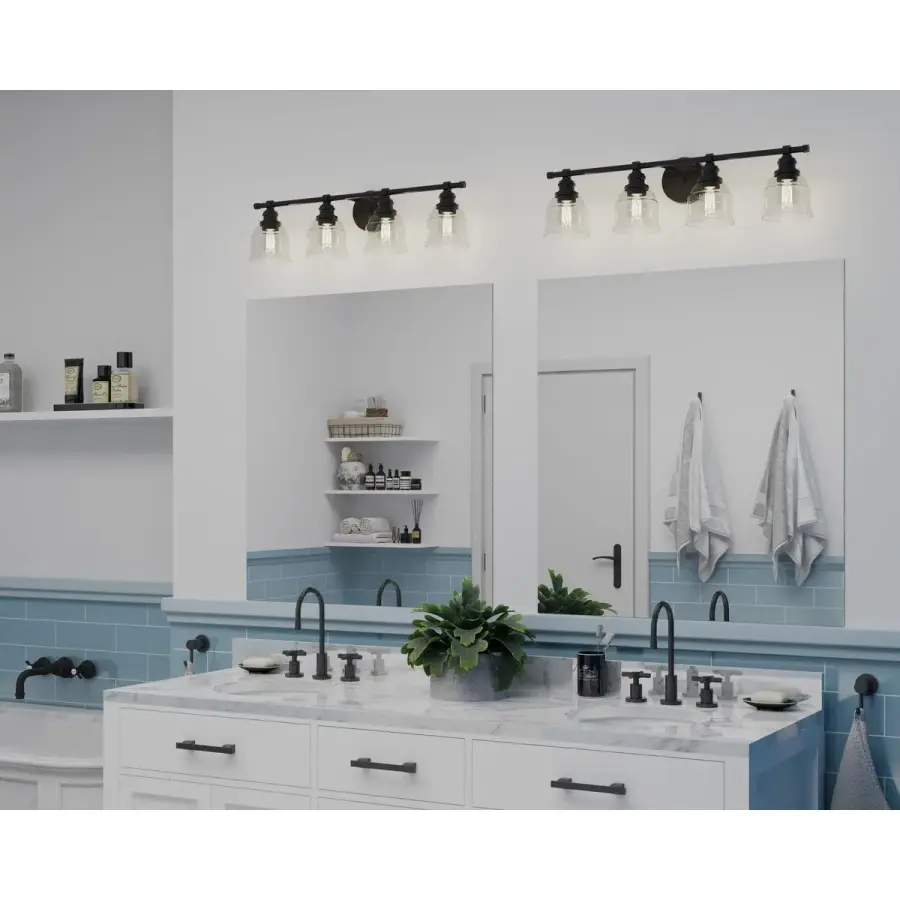 Ambrose Four-Light Clear Glass Bath Vanity Light - Image 4