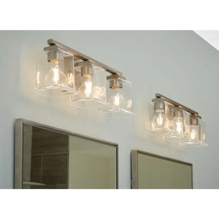 Gilmour Three-Light Clear Glass Bath Vanity Light - Image 4
