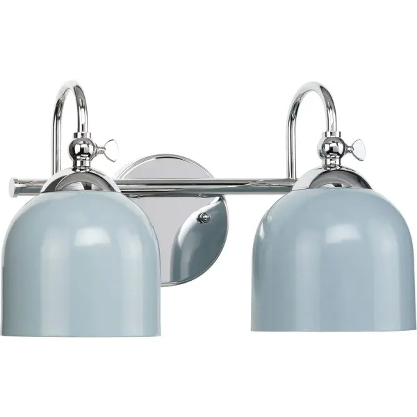 Industrial-Chic Two-Light Vanity with Polished Chrome Finish - Image 2