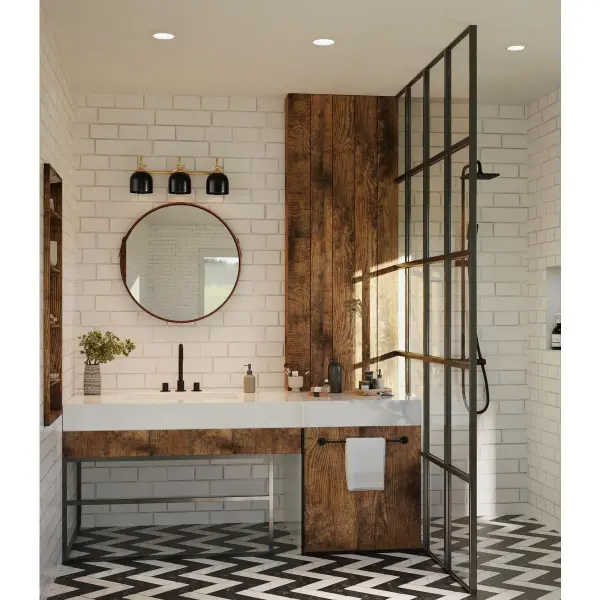 Industrial-Chic Three-Light Vanity with Polished Chrome Finish - Image 4