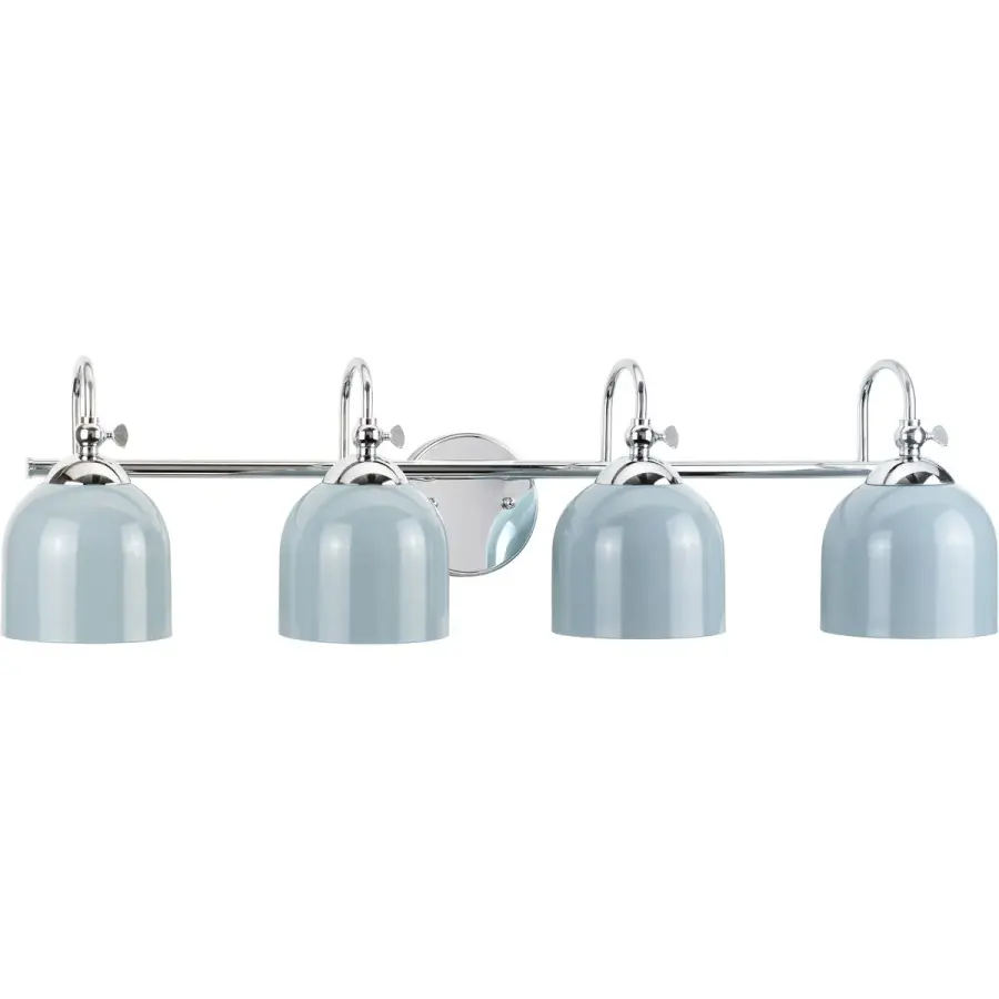 Industrial-Chic Four-Light Vanity with Polished Chrome Finish - Image 2