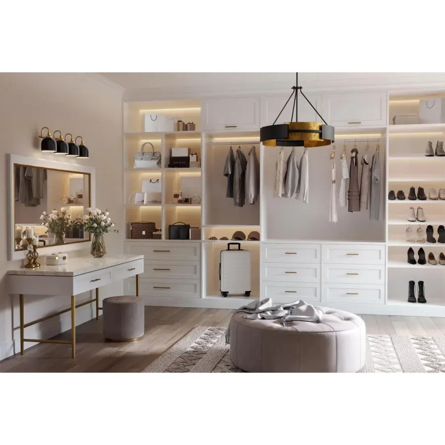 Industrial-Chic Four-Light Vanity with Polished Chrome Finish - Image 3