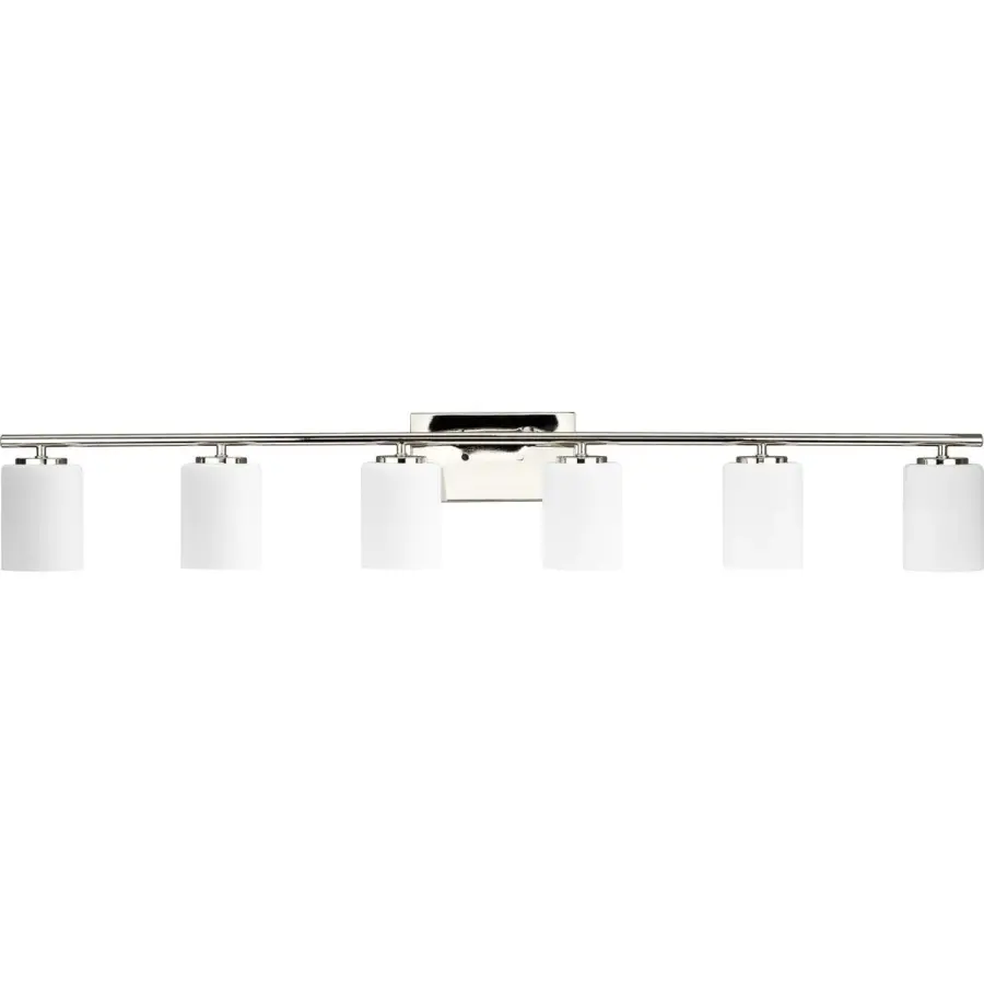 Replay Collection Six-Light Etched White Glass Bath Vanity Light - Image 1